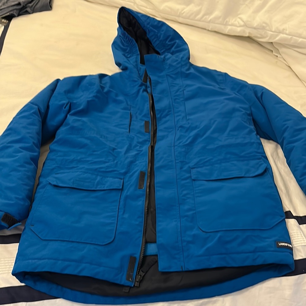 Youth large Lands' End Blue Ski Jacket with Hood